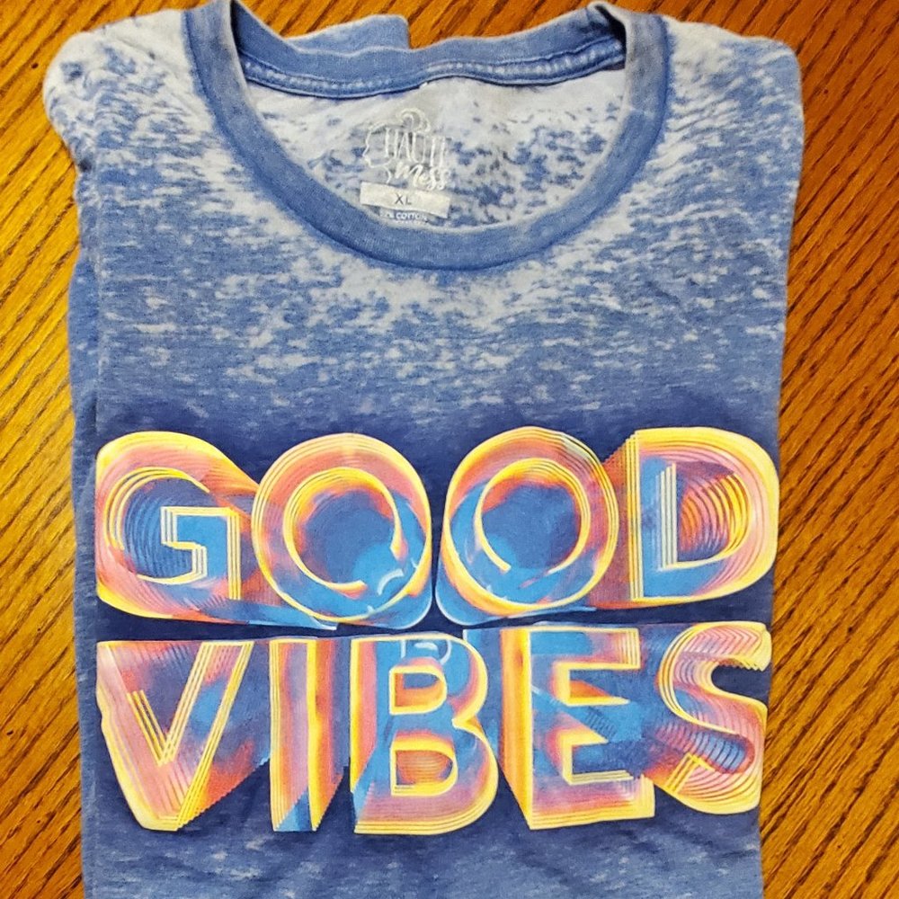Good Vibes XL Acid Wash Tee